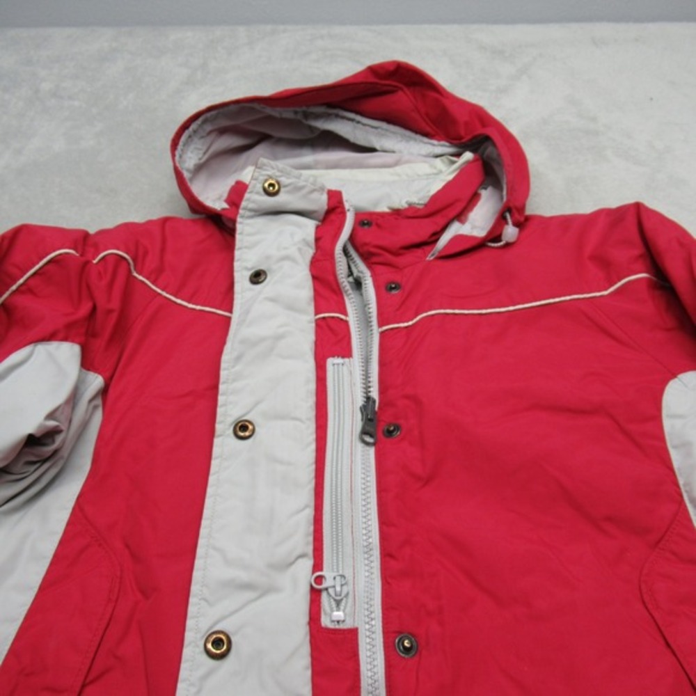 Columbia Jacket Womens Medium Red Gray Vertex Hood Waterproof Full Zip Insulated - Picture 10 of 16